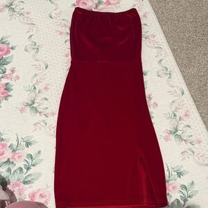 Red velvet dress